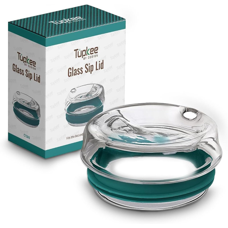 Couvercle de remplacement pour gobelet en verre à double paroi 14 oz et 8 oz Tupkee, Bleu
