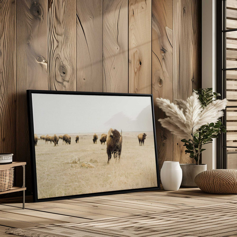 Impression sur toile Wild Plains, H 24,75 po x l 36,75 po x P 1,75 po, Cadre flottant or poli