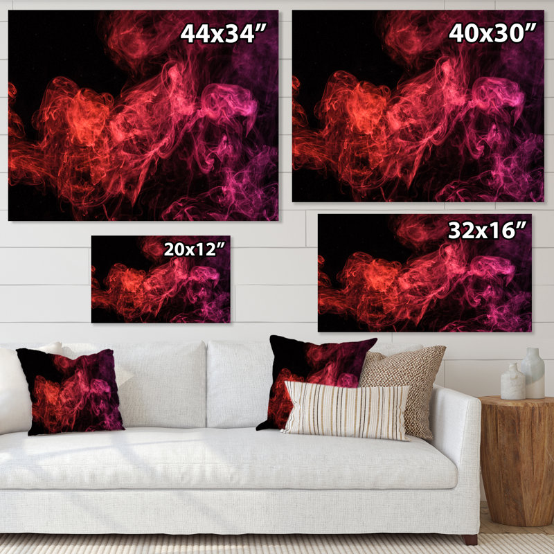 Rouge et noir tempête mystique - art mural moderne sur toile, H 8 po x l 12 po x P 1 po, Toile tendue