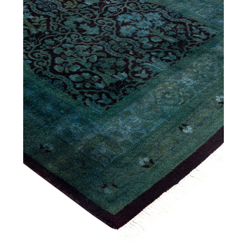 Overdyed One-of-a-Kind Runner 2'7" X 12'6" Hand Knotted Area Rug