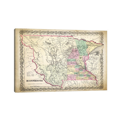 Minnesota Map by PatentPrintStore - Wrapped Canvas Print