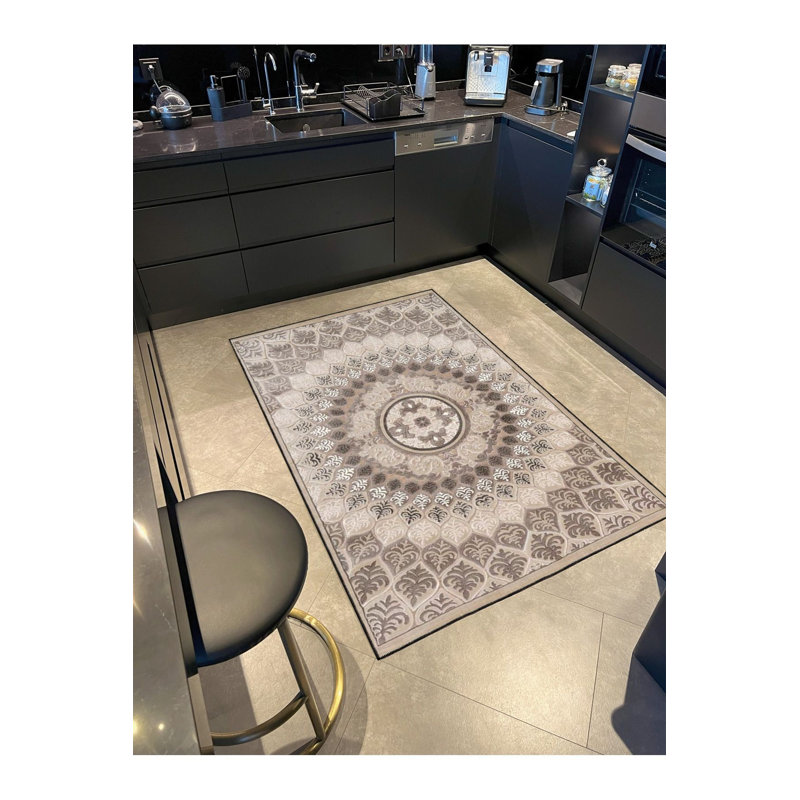 Tapis tissé à motif géométrique Creative, Sous-tapis carré 3 pi 3 po inclus