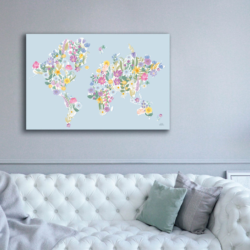 «Spring Meadow World» par Laura Marshall, art mural sur toile, H 40 po x l 60 po x P 1,5 po