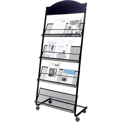 Standing Magazine Rack 4 Layer Iron Magazine Rack Floor