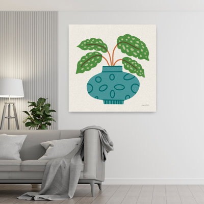 Art mural contemporain plante en pot