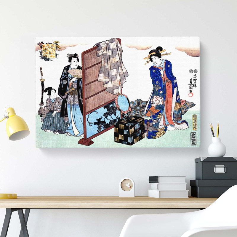 Dressing Room by Utagawa Kunisada - Wrapped Canvas, 40cm H x 60cm W x 3cm D