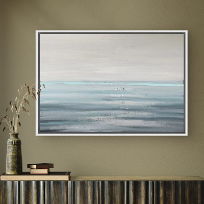 Signe, reproduction d'art sur toile encadrée, bleu, gris, pastel, aquarelle, paysage, formes abstraites, illustrations, art moderne, éléments décoratifs colorés pour le salon, la chambre à coucher, le bureau