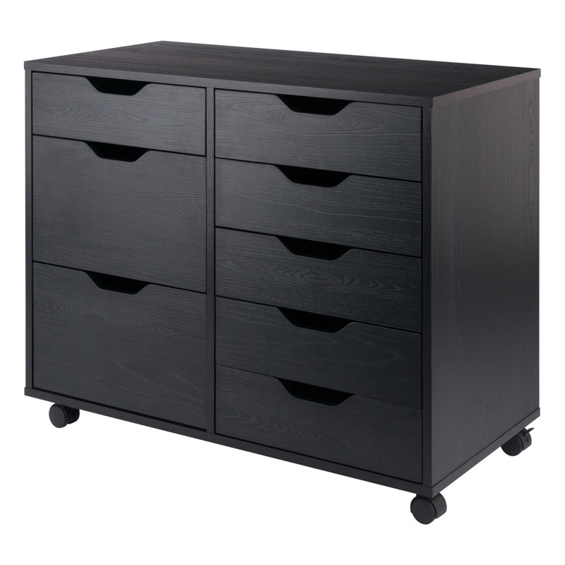 Armoire mobile à 6 tiroirs Halifax, noire, H 26,09 po x l 32,12 po x P 15,83 po Halifax, Noir