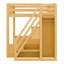 Lit mezzanine en bois avec escalier et garde-robe, tablettes de rangement et espace sous le lit-5025420