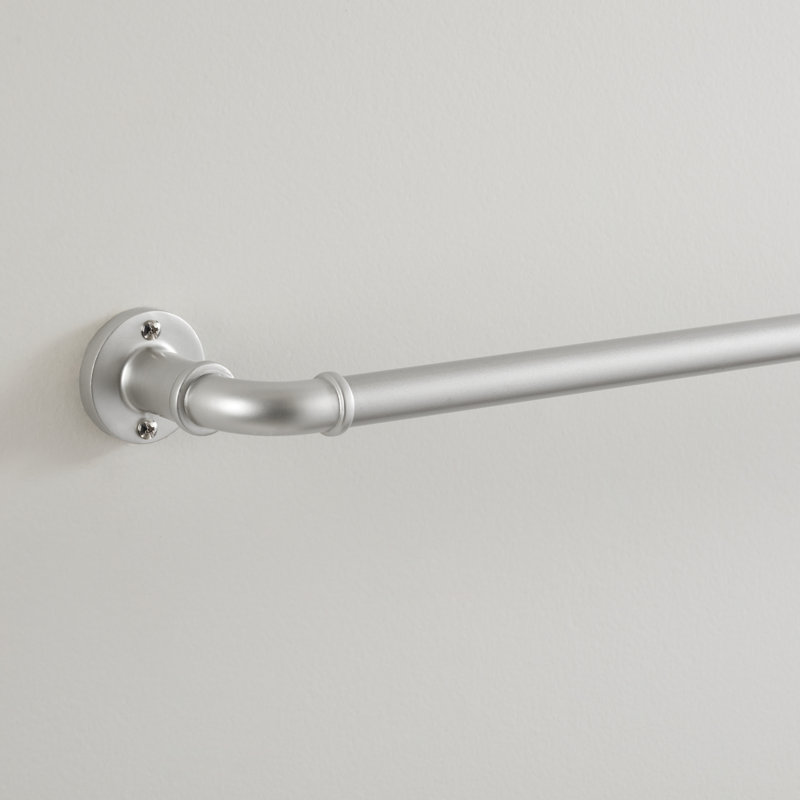 Eclipse Somerton 3/4" Industrial Pipe Blackout Wrap 66-120" Sliding Window Curtain Rod in Brushed Nickel, 66" - 120"