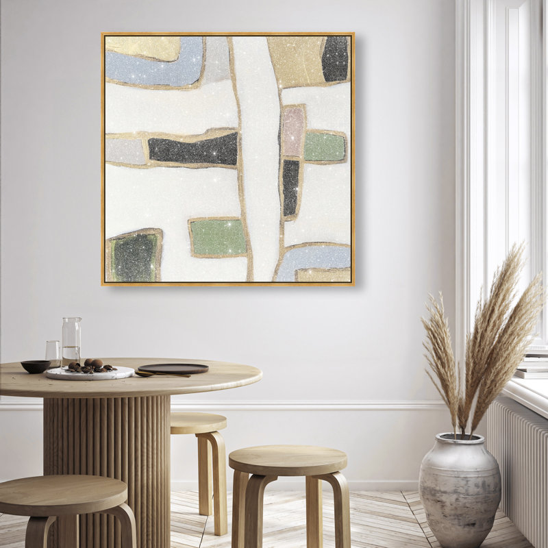 A Night With Klimt II Canvas Abstract Print by Oliver Gal, Black Frame, 12 x 12, 41"H x 41"W, Gold Frame