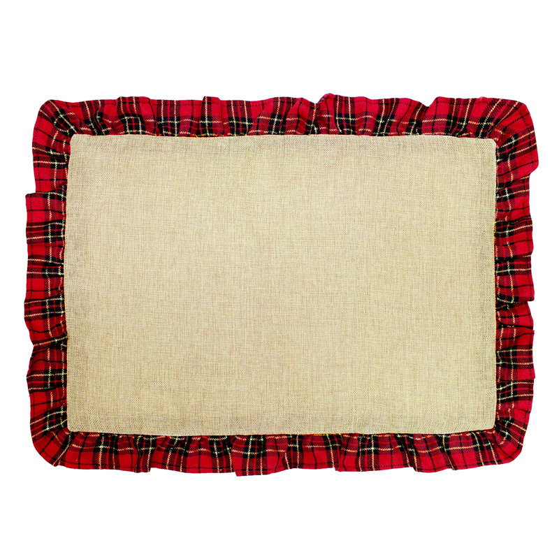 Polyester Plaid Square Placemat