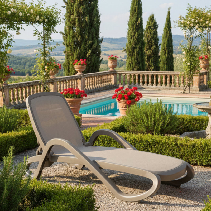 Alfa Long Reclining Single Chaise, Turtle Dove Beige