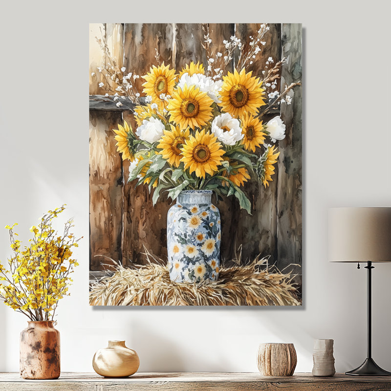 Dreeda - Floral Canvas Wall Art, Toile tendue, Ne s’applique pas, H 20 po x l 12 po