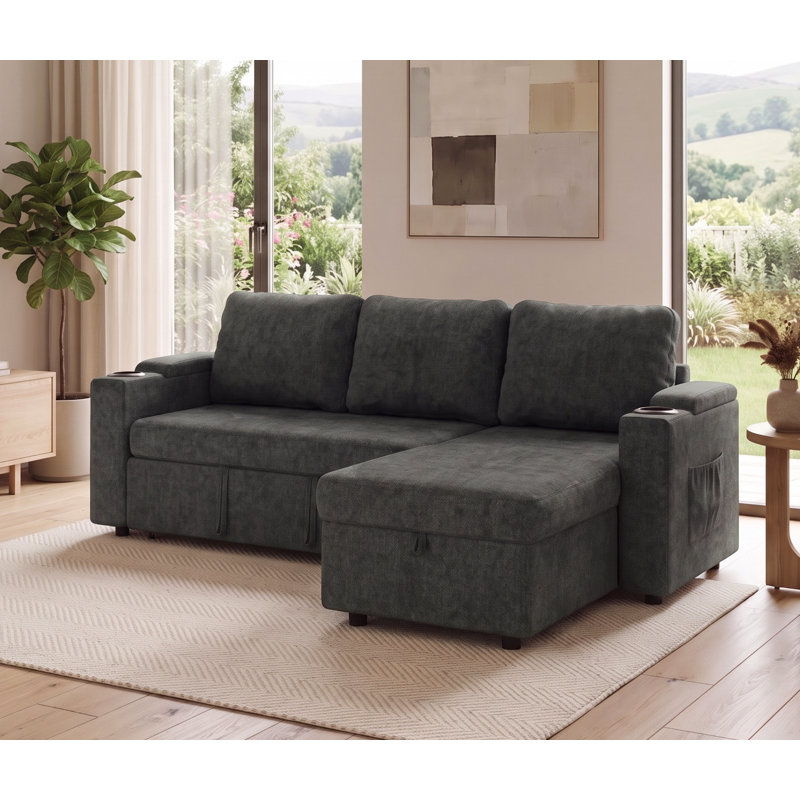 3 Seater Sofa Bed, Grey