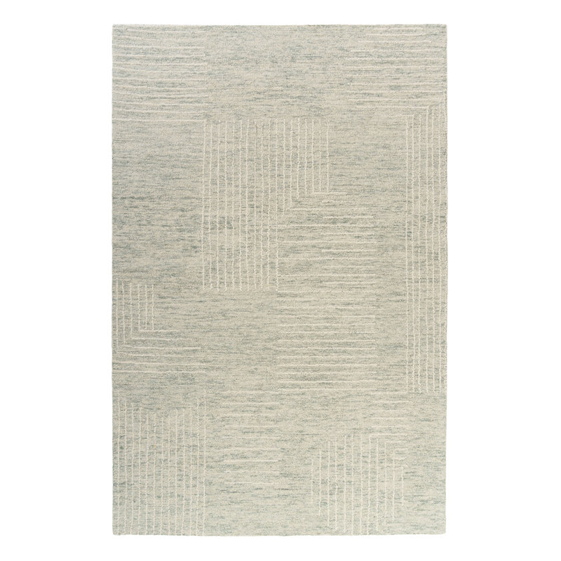 Tapis d'intérieur décontracté en laine naturelle fait à la main, Rectangle 7 pi 9 po x 9 pi 9 po