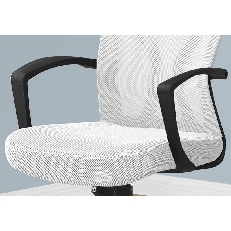 Chaise de bureau, hauteur réglable, pivotante, ergonomique, accoudoirs, bureau d'ordinateur, bureau, métal, Noir, Blanc
