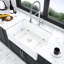 Évier en céramique blanche 30 po - Tablier frontal pour cuve simple réversible de cuisine et design élégant de qualité élégante