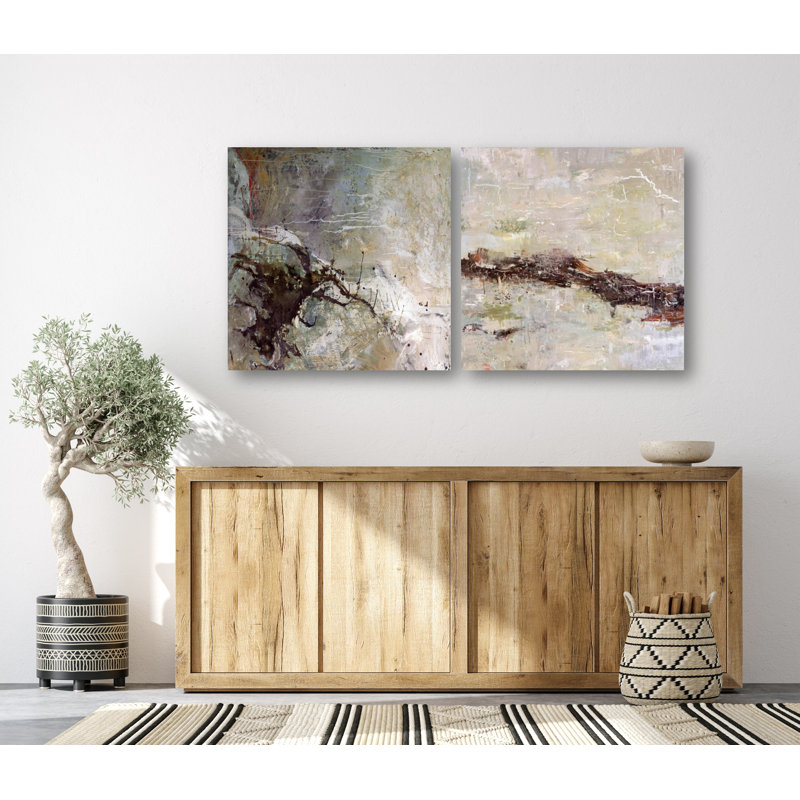Mystic Print by John Beard, 20" H x 20" W x 3" D, Brown Floater Framed