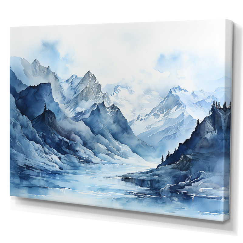 Glacier du Groenland minimalisme, H 30 po x l 40 po x P 1,5 po, Toile tendue