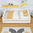 Full XL Upholstered Daybed with Trundle and LED and Sturdy Frame-2053314437