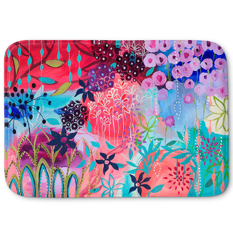 Tapis de bain floral antidérapant Garden Flowers, l 24 po x L 17 po x H 1 po