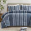 Ensemble d'édredon en coton 3 pièces à rayures, doux et durable avec tissu certifié OEKO-TEX
