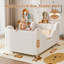 Lit nuage pour tout-petits (2 à 7 ans) - Lit de garde-corps amovible en velours blanc -922874866