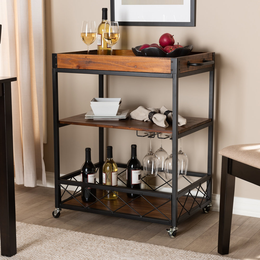 Williston Forge Mastropietro Mobile Metal Bar Cart & Reviews - Wayfair ...