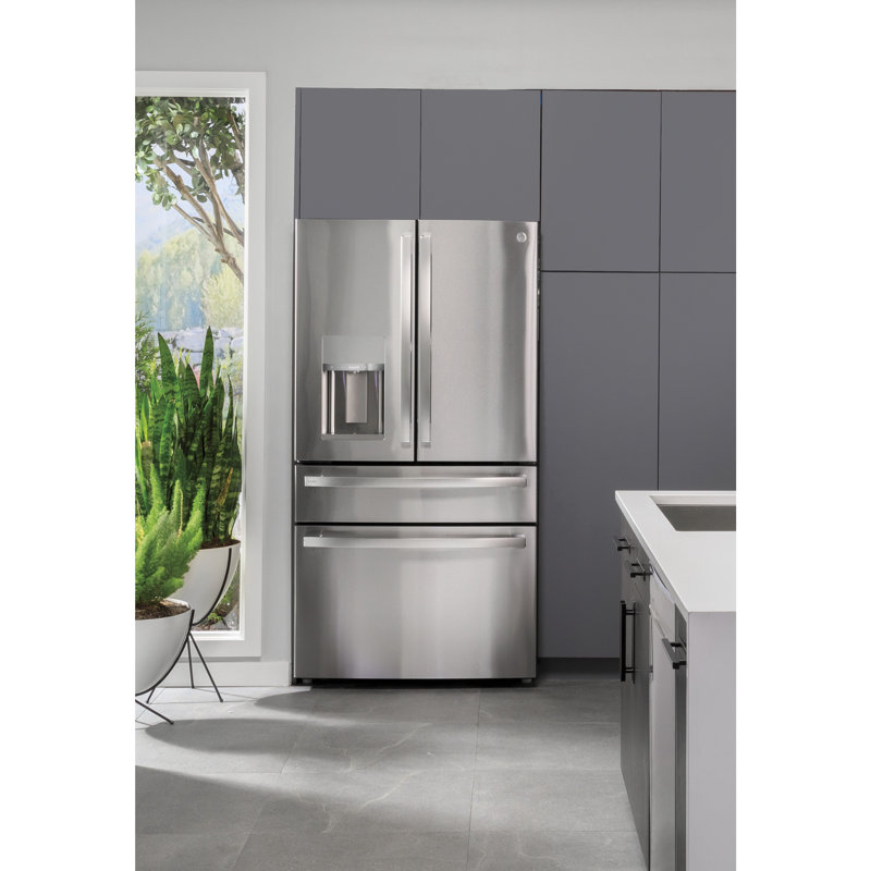 GE Profile™ ENERGY STAR® 27.9 Cu. Ft. Smart Fingerprint Resistant 4-Door French-Door Refrigerator with Door In Door