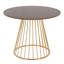 Table de salle à manger ronde à finition brillante, dessus en bois massif et piètement à tréteaux, quatre couverts, 96 cm (37,75 pouces).