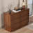Mid-Century Modern Fluted 6-Drawer Sideboard, Walnut Finish