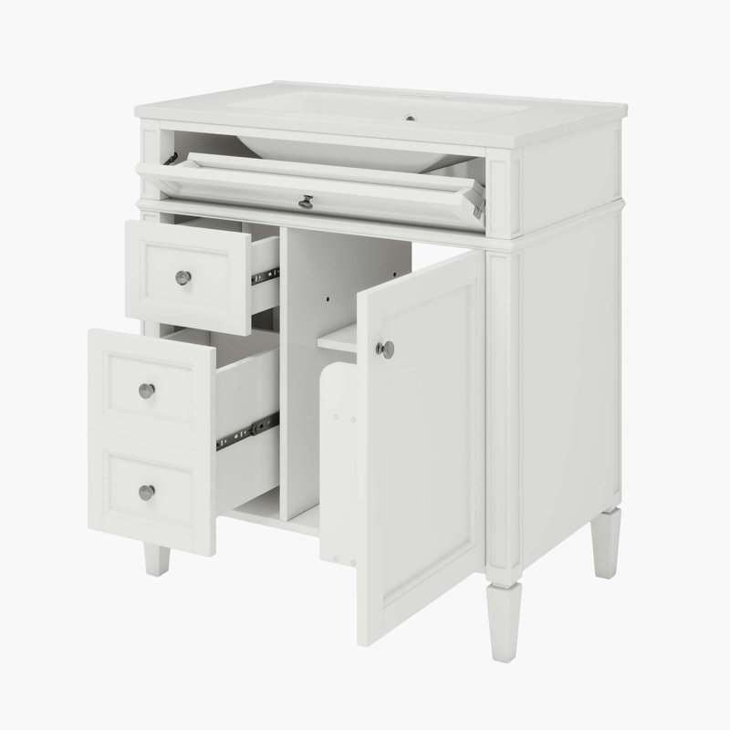 Meuble-lavabo moderne avec rangement abondant et design élégant