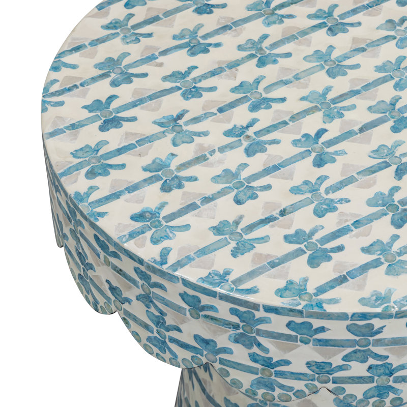 Lady Blue Ribbon Capiz Shell Side Table