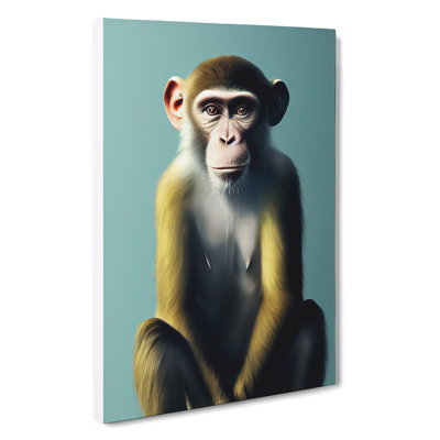 A Monkey Portrait No.3 - Wrapped Canvas Print