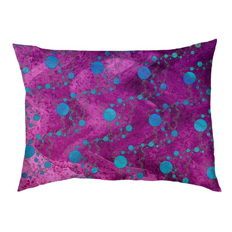 Coussin d'extérieur pour chien Byrge Planets Stars, Grand (l 42,5 po x P 32,5 po x H 14 po), Rose/bleu