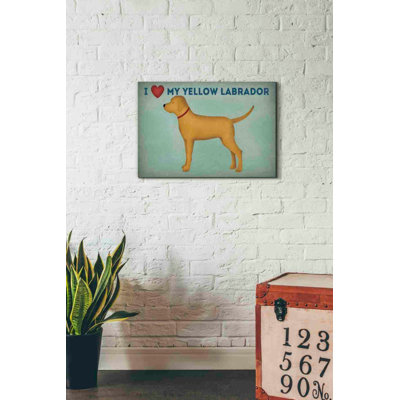 «Golden Dog Love I» par Ryan Fowler, art mural sur toile