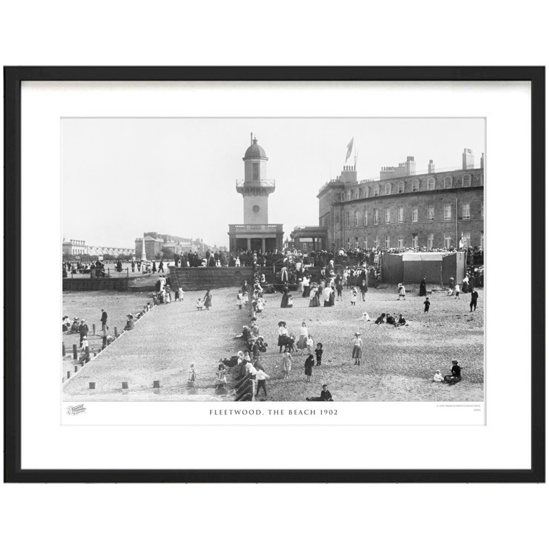 Fleetwood, The Beach 1902 - Single Picture Frame Print, 40cm H x 50cm W x 2.3cm D