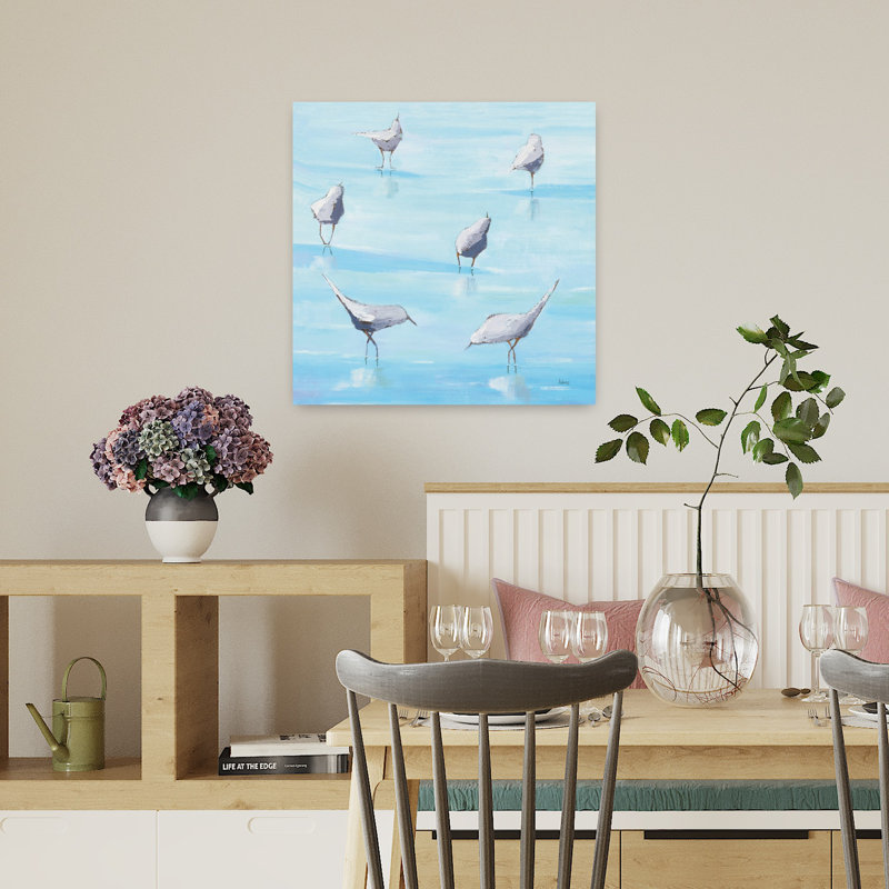 Bord de mer, bord de mer, oiseau, art côtier, H 18 po x l 18 po
