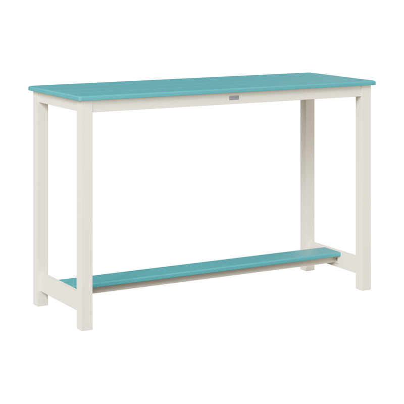 Table de bar en aluminium Berlin Gardens, 38.5" H x 60" W x 22" D, Bleu Aruba