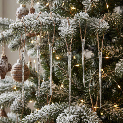 6-Piece Mercury Glass Icicle Ornament Set