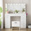Coiffeuse avec 11 tiroirs et tabouret de rangement Greyden