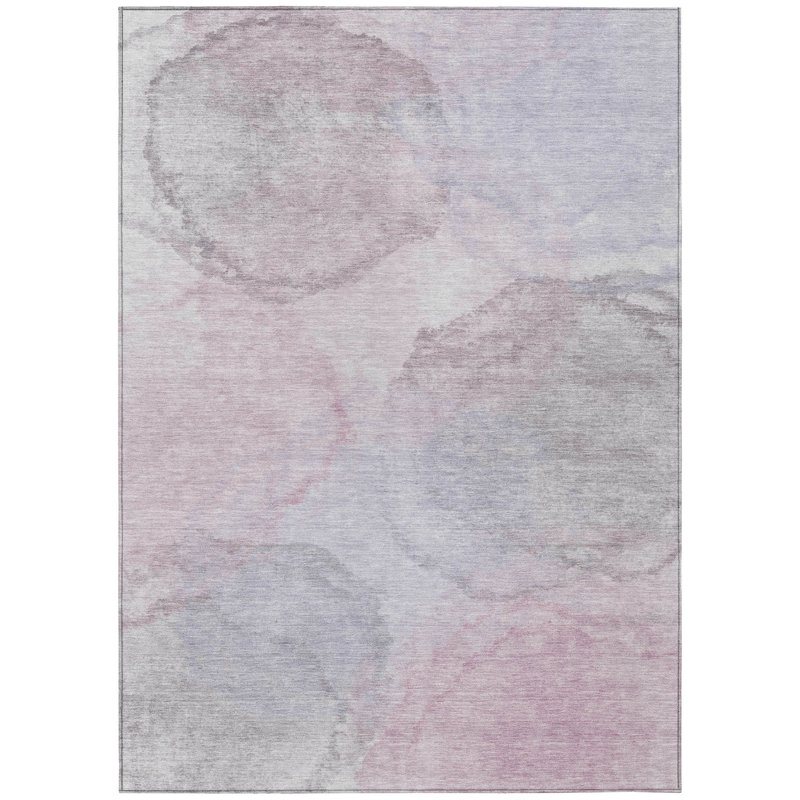 Machine Washable Indoor/Outdoor Chantille ACN2443 Casual Rug, 2'6" x 3'10", Blush