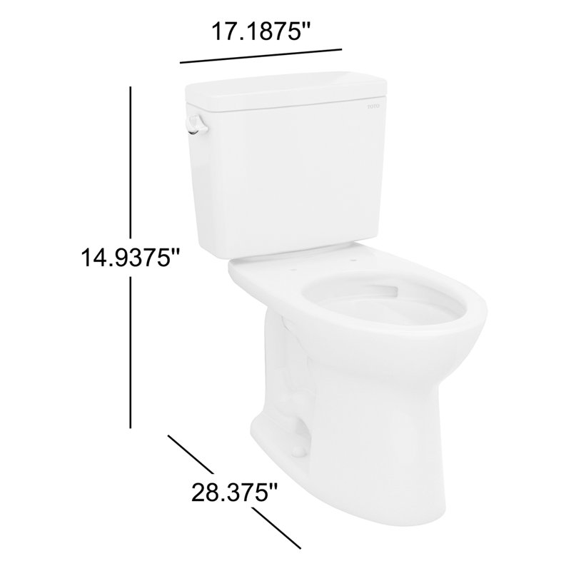 Toilette allongée deux pièces Drake® 1,28 GPF (économe en eau) (siège inclus), Coton