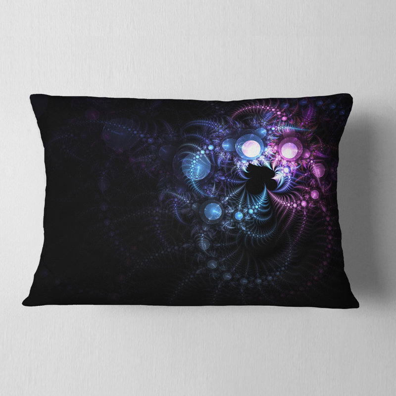 Designart 'Colourful Thorny Pattern in Dark' Floral Throw Pillow
