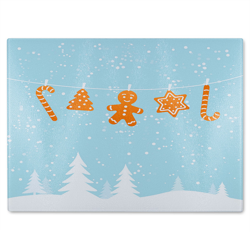 Hanging Ginger Breads Dining Glass Chopping Board