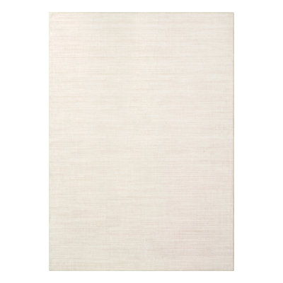 Washable Area Rug for Living Room Modern Solid Color Dining Room Throw Carpet, Ivory 8x10