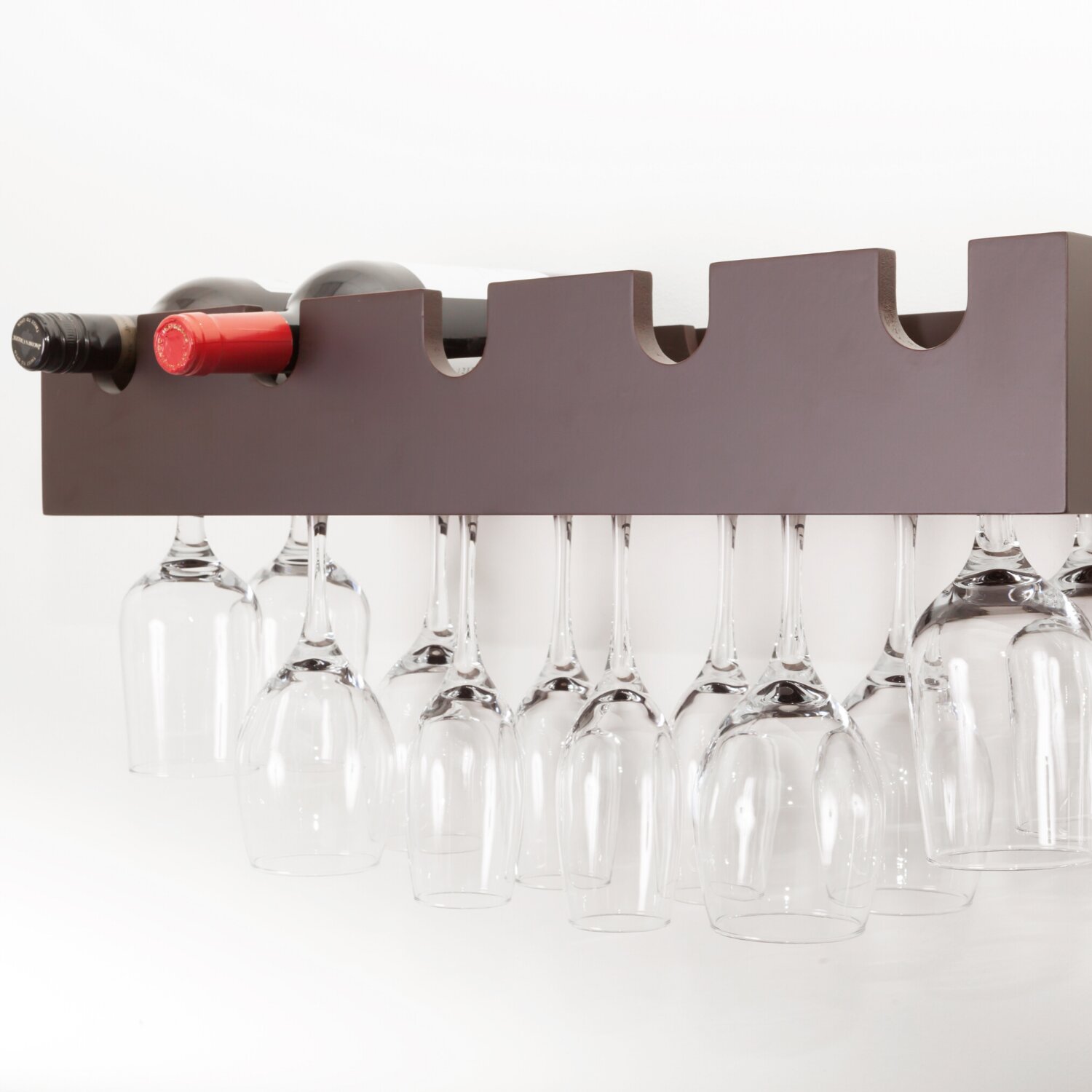 Red Barrel Studio® Cheever 5 Bottle Wall Mounted Wine Bottle & Glass ...