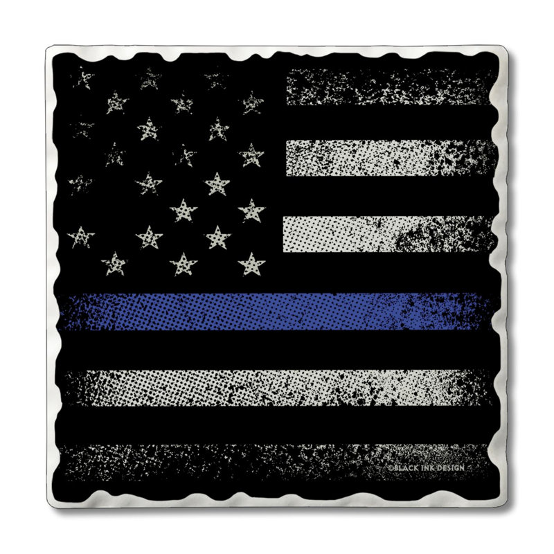 Paquet de 4 sous-verres Blue Line Flag