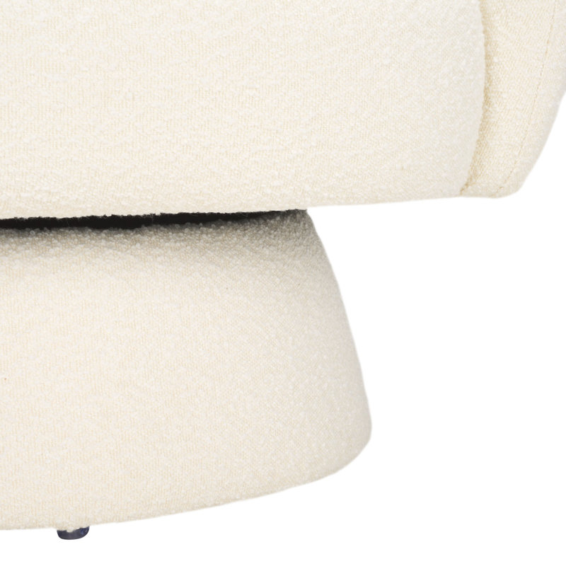 Fauteuil demi-tonneau pivotant Boucle, Ivoire ivoire